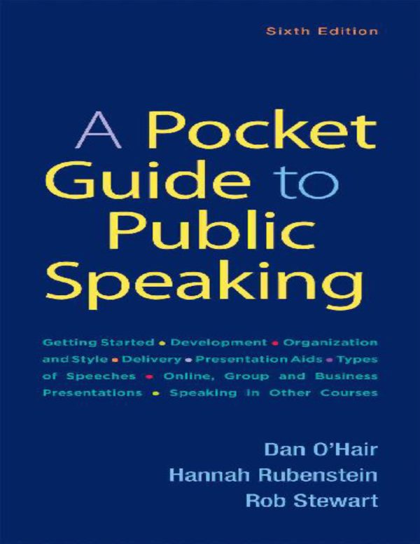 A Pocket Guide to Public Speaking 6th 6E Edition