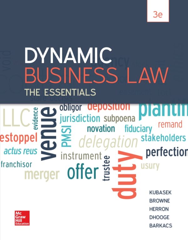 Dynamic Business Law The Essentials 3rd 3E Edition